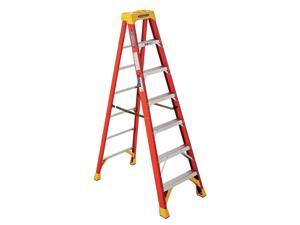 7' Fiberglass 300 lb. Stepladder, Type IA WERNER 6207 7' Fiberglass 300 lb. Stepladder, Type IA WERNER 6207