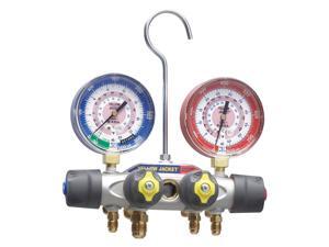 YELLOW JACKET 49983 Mechanical Manifold Gauge Set,4-Valve YELLOW JACKET 49983 Mechanical Manifold Gauge Set,4-Valve