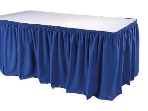PHOENIX TSKT17BL Table Skirting,171/2 Ft.,Shirred,Blue PHOENIX TSKT17BL Table Skirting,171/2 Ft.,Shirred,Blue