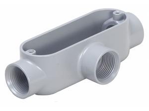 Raco T-Style 1" Conduit Outlet Body, Threaded Aluminum, 12.0 cu. in. Silver T100 Raco T-Style 1" Conduit Outlet Body, Threaded Aluminum, 12.0 cu. in. Silver T100