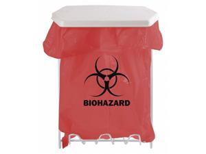 BOWMAN MFG CO MW-001 Biohazard Bag Holder, 1 gal., White BOWMAN MFG CO MW-001 Biohazard Bag Holder, 1 gal., White