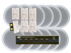 Pyle - 6 Room In-Ceiling Home Speaker System w/6 Volume Controls Knob & Selector Pyle - 6 Room In-Ceiling Home Speaker System w/6 Volume Controls Knob & Selector