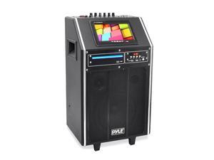 Karaoke Vibe Bluetooth Multimedia PA System with 8'' Woofer, 3'' Tweeter, 7'' Screen, DVD Player, VHF Wireless Microphone, 300 Watt Karaoke Vibe Bluetooth Multimedia PA System with 8'' Woofer, 3'' Tweeter, 7'' Screen, DVD Player, VHF Wireless Microphone, 300 Watt