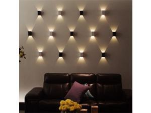 AGPTEK Modern 3W LED Square Wall Lamp Hall Porch Walkway Living Room Light Bedroom Light Luz dormitorio AGPTEK Modern 3W LED Square Wall Lamp Hall Porch Walkway Living Room Light Bedroom Light Luz dormitorio