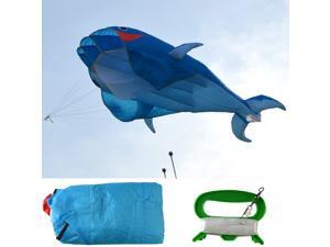 3D Kite Huge Frameless Soft Cloth Parafoil Giant Dolphin 30m String Kite_Blue 3D Kite Huge Frameless Soft Cloth Parafoil Giant Dolphin 30m String Kite_Blue