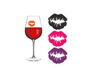 Eutuxia Kiss Wine Charms Sticker, Set of 6, Unique Silicone Glass Drink Marker Identifier, Multi-Colored Mug, Cups Lip Label Charm, Find Your Drink Easily at Big Party with Decorative Recognizer Eutuxia Kiss Wine Charms Sticker, Set of 6, Unique Silicone Glass Drink Marker Identifier, Multi-Colored Mug, Cups Lip Label Charm, Find Your Drink Easily at Big Party with Decorative Recognizer