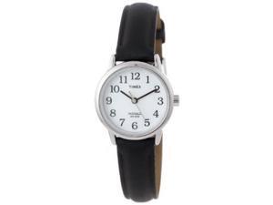 Timex Women's T20441 Black Leather Quartz Watch with White Dial Timex Women's T20441 Black Leather Quartz Watch with White Dial