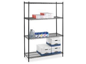 Starter Shelving Unit 4 Shelves/4 Posts 48"x24"x72" Black Starter Shelving Unit 4 Shelves/4 Posts 48"x24"x72" Black