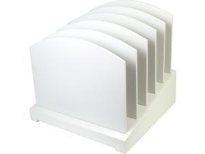 Victor W8601 Pure White Incline File - 5 Divider(s) - 8.8" Height x 9.5" Width x 9.6" Depth - White - Wood, Rubber - 1Ea Victor W8601 Pure White Incline File - 5 Divider(s) - 8.8" Height x 9.5" Width x 9.6" Depth - White - Wood, Rubber - 1Ea