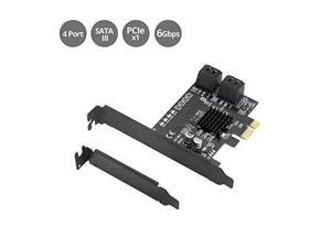 SIIG Dual Profile 4-Channel SATA 6G PCIe Host Card - Serial ATA/600 - PCI Express 2.0 x1 - Plug-in Card - 4 Total SATA Port(s) - PC - TAA Compliant SIIG Dual Profile 4-Channel SATA 6G PCIe Host Card - Serial ATA/600 - PCI Express 2.0 x1 - Plug-in Card - 4 Total SATA Port(s) - PC - TAA Compliant