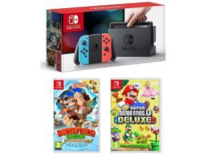 Nintendo Switch Neon System 32GB, Donkey Kong & Super Mario Bros. U Deluxe Nintendo Switch Neon System 32GB, Donkey Kong & Super Mario Bros. U Deluxe
