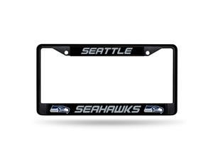 Seattle Seahawks NFL Black Lincense Plate Frame Seattle Seahawks NFL Black Lincense Plate Frame