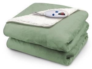 Biddeford 4480-9064114-633 Micro Mink and Sherpa Heated Throw Blanket Sage Biddeford 4480-9064114-633 Micro Mink and Sherpa Heated Throw Blanket Sage
