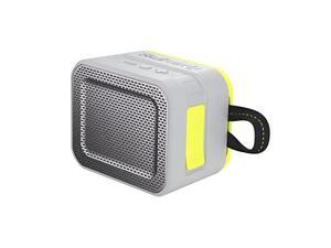 skullcandy barricade bluetooth wireless portable speaker, waterproof and buoyant, impact resistant, 8hour battery life and 33 foot wireless range with microphone, gray/hot lime skullcandy barricade bluetooth wireless portable speaker, waterproof and buoyant, impact resistant, 8hour battery life and 33 foot wireless range with microphone, gray/hot lime