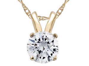 1/2ct Yellow Gold Round Diamond Solitaire Pendant 14K 1/2ct Yellow Gold Round Diamond Solitaire Pendant 14K