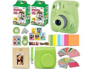 Fujifilm Instax Mini 9 Instant Camera LIME GREEN + Fuji INSTAX Film (40 Sheets) + Accessories Kit Bundle + Custom Case with Strap + Assorted Frames + Photo Album + 60 Colorful Sticker Frames + MORE Fujifilm Instax Mini 9 Instant Camera LIME GREEN + Fuji INSTAX Film (40 Sheets) + Accessories Kit Bundle + Custom Case with Strap + Assorted Frames + Photo Album + 60 Colorful Sticker Frames + MORE