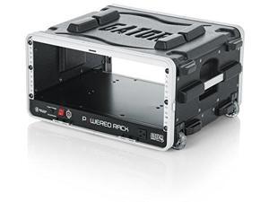 gator cases lightweight molded 4u rack case with builtin power supply, heavy duty latches, retractable tow handle, and recessed wheels; 19.25" depth grr4plus gator cases lightweight molded 4u rack case with builtin power supply, heavy duty latches, retractable tow handle, and recessed wheels; 19.25" depth grr4plus