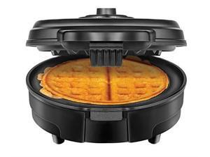 chefman antioverflow belgian waffle maker w/shade selector & mess free moat, round waffle iron w/nonstick plates & cool touch handle, measuring cup included, black chefman antioverflow belgian waffle maker w/shade selector & mess free moat, round waffle iron w/nonstick plates & cool touch handle, measuring cup included, black