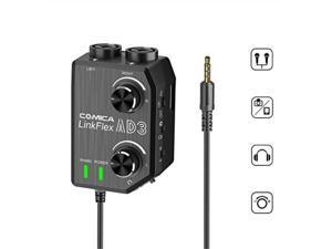 comica linkflex.ad3 2channel xlr/3.5mm microphone preamp mixer with 48v phantom power, real time monitor, guitar interface preamp for dslr cameras, camcorders, iphone,ipad,mac and android smartphones comica linkflex.ad3 2channel xlr/3.5mm microphone preamp mixer with 48v phantom power, real time monitor, guitar interface preamp for dslr cameras, camcorders, iphone,ipad,mac and android smartphones
