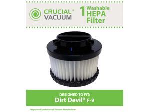 Dirt Devil F9 WASHABLE, REUSABLE Vacuum HEPA Filter; Compare With Dirt Devil Part #3DJ0360000, 2DJ0360000; Designed & Engineered by Crucial Vacuum Dirt Devil F9 WASHABLE, REUSABLE Vacuum HEPA Filter; Compare With Dirt Devil Part #3DJ0360000, 2DJ0360000; Designed & Engineered by Crucial Vacuum