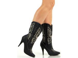 Black Western High Heel Cowgirl Cowboy Boots Black Western High Heel Cowgirl Cowboy Boots