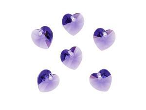 Swarovski Crystal, #6228 Heart Pendants 10mm, 6 Pieces, Tanzanite Swarovski Crystal, #6228 Heart Pendants 10mm, 6 Pieces, Tanzanite