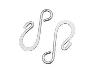 S-Hook Clasps Silver Plated 7mm X 16mm (20 Pieces) S-Hook Clasps Silver Plated 7mm X 16mm (20 Pieces)