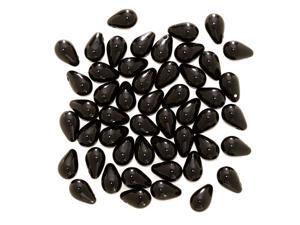 Czech Glass Beads 9mm Teardrop Jet Black (50) Czech Glass Beads 9mm Teardrop Jet Black (50)