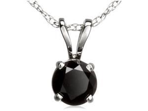 1.00ctw Genuine Black Diamond Pendant Set In 14kt Gold 1.00ctw Genuine Black Diamond Pendant Set In 14kt Gold