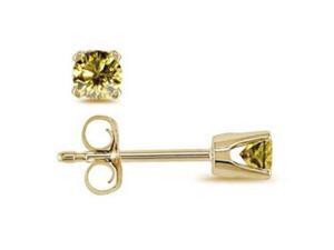 0.25CTW Genuine Canary Diamond 14kt Gold Studs Set 0.25CTW Genuine Canary Diamond 14kt Gold Studs Set