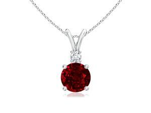 SightHolderDiamonds 2.00 CTW Created Ruby & Geniune Diamond Pendant in Solid Sterling Silver Pendant Necklace SightHolderDiamonds 2.00 CTW Created Ruby & Geniune Diamond Pendant in Solid Sterling Silver Pendant Necklace