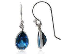3.00ctw Pear-Shaped London Blue Topaz Drop Earrings in Solid 14KT Gold 3.00ctw Pear-Shaped London Blue Topaz Drop Earrings in Solid 14KT Gold