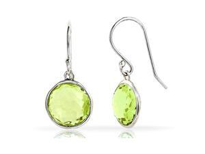 2.00CTW Genuine Peridot Drop Earrings In Sterling Silver 2.00CTW Genuine Peridot Drop Earrings In Sterling Silver