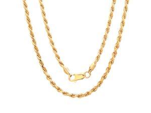 14K Yellow Gold Plated 5mm English Rope Chain Necklace 24" 14K Yellow Gold Plated 5mm English Rope Chain Necklace 24"