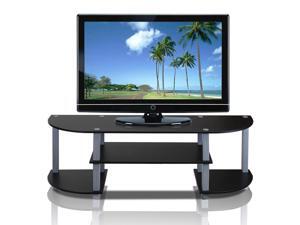 Furinno® 11058BK/GY Turn-S-Tube Wide TV Entertainment Center, Black/Grey Furinno® 11058BK/GY Turn-S-Tube Wide TV Entertainment Center, Black/Grey