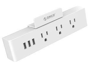 ORICO Wall Mount 3 Outlets Power Strip 3 USB Charging Ports with Phone Holder Stand 5-foot Heavy Duty Extension Cord for Home, Office, Travel and Business -White ORICO Wall Mount 3 Outlets Power Strip 3 USB Charging Ports with Phone Holder Stand 5-foot Heavy Duty Extension Cord for Home, Office, Travel and Business -White