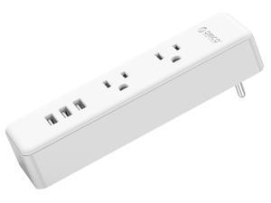 ORICO Compact 2 Outlet 3 USB Charger Travel Power Strip for Cable TV Personal Desk Home, Office, Travel and Business ORICO Compact 2 Outlet 3 USB Charger Travel Power Strip for Cable TV Personal Desk Home, Office, Travel and Business