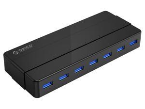ORICO Compact 7 Ports USB 3.0 HUB with 12V Power Adapter VL812 Controller Transfer Rates Up To 5Gbps for Windoes, Mac OX, Linux and above -Black ORICO Compact 7 Ports USB 3.0 HUB with 12V Power Adapter VL812 Controller Transfer Rates Up To 5Gbps for Windoes, Mac OX, Linux and above -Black