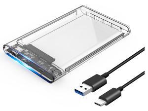 ORICO Type-C Gen 1 USB 3.1 2.5 inch External Hard Drive Disk Tool Free Enclosure case for 7mm-9.5mm SATA HDD SSD Up to 5Gbps - Transparent (2139C3) ORICO Type-C Gen 1 USB 3.1 2.5 inch External Hard Drive Disk Tool Free Enclosure case for 7mm-9.5mm SATA HDD SSD Up to 5Gbps - Transparent (2139C3)