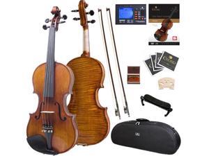 Cecilio Full Size 4/4 CVN-700 Highly Flamed 1-Piece Back Ebony Fitted Professional Violin with Case, Tuner, Accessories & Lesson Book + DVD Cecilio Full Size 4/4 CVN-700 Highly Flamed 1-Piece Back Ebony Fitted Professional Violin with Case, Tuner, Accessories & Lesson Book + DVD