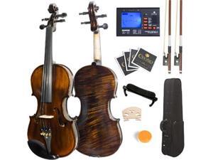Mendini 4/4 MV500 Flamed 1-Piece Back Solid Wood Violin with Case, Tuner, Shoulder Rest, Bow, Rosin, Bridge and Strings - Full Size Mendini 4/4 MV500 Flamed 1-Piece Back Solid Wood Violin with Case, Tuner, Shoulder Rest, Bow, Rosin, Bridge and Strings - Full Size