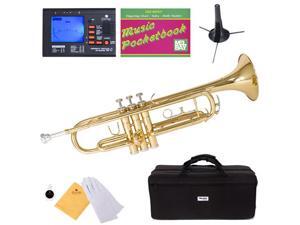 MTT-L Gold Lacquer Brass B Flat Trumpet + Mouthpiece, Tuner, Case, Stand, Pocketbook & Accessories MTT-L Gold Lacquer Brass B Flat Trumpet + Mouthpiece, Tuner, Case, Stand, Pocketbook & Accessories