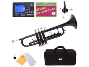 MTT-BK Black Lacquer Brass B Flat Trumpet + Mouthpiece, Tuner, Case, Stand, Pocketbook & Accessories MTT-BK Black Lacquer Brass B Flat Trumpet + Mouthpiece, Tuner, Case, Stand, Pocketbook & Accessories