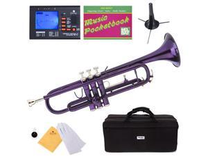 MTT-PL Purple Lacquer Brass B Flat Trumpet + Mouthpiece, Tuner, Case, Stand, Pocketbook & Accessories MTT-PL Purple Lacquer Brass B Flat Trumpet + Mouthpiece, Tuner, Case, Stand, Pocketbook & Accessories