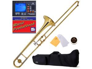 MTB-L Gold Lacquer B Flat Slide Trombone + Tuner, Case, Mouthpiece & Accessories MTB-L Gold Lacquer B Flat Slide Trombone + Tuner, Case, Mouthpiece & Accessories