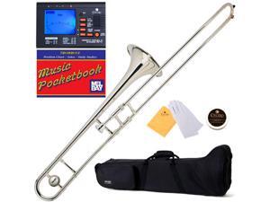 MTB-N Nickel Plated B Flat Slide Trombone + Tuner, Case, Mouthpiece & Accessories MTB-N Nickel Plated B Flat Slide Trombone + Tuner, Case, Mouthpiece & Accessories