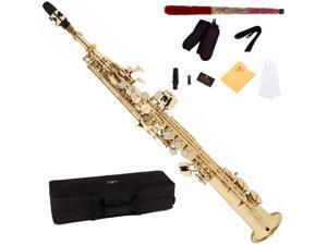 Cecilio 2Series SS-280L Gold Lacquer Straight Bb Soprano Saxophone + Case, Mouthpiece, 11 Reeds, & More Cecilio 2Series SS-280L Gold Lacquer Straight Bb Soprano Saxophone + Case, Mouthpiece, 11 Reeds, & More