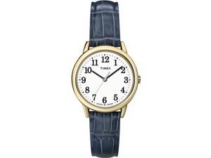 Timex Womens Gold Tone Case Blue Leather Strap White Face Fashion Watch | T2N954 Timex Womens Gold Tone Case Blue Leather Strap White Face Fashion Watch | T2N954