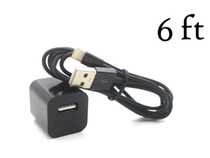 6FT 8-Pin USB Data SYNC Charger Cable + USB Wall Plug Home Adapter for iPhone 5 5C 5S Black 6FT 8-Pin USB Data SYNC Charger Cable + USB Wall Plug Home Adapter for iPhone 5 5C 5S Black