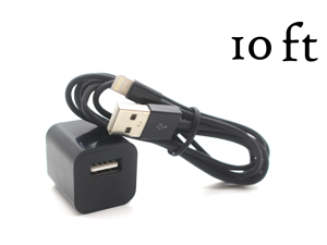 10FT 8-Pin USB Data SYNC Charger Cable + USB Wall Plug Home Adapter for iPhone 5 5C 5S Black 10FT 8-Pin USB Data SYNC Charger Cable + USB Wall Plug Home Adapter for iPhone 5 5C 5S Black